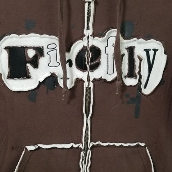 Firefly Men's Brown Fleeced Lined Hoodie With Spell Out Unisex - Picture 2 of 6